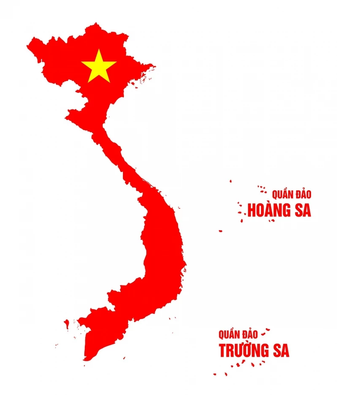 Bản đồ Việt Nam với quần đảo Hoàng Sa và Trường Sa